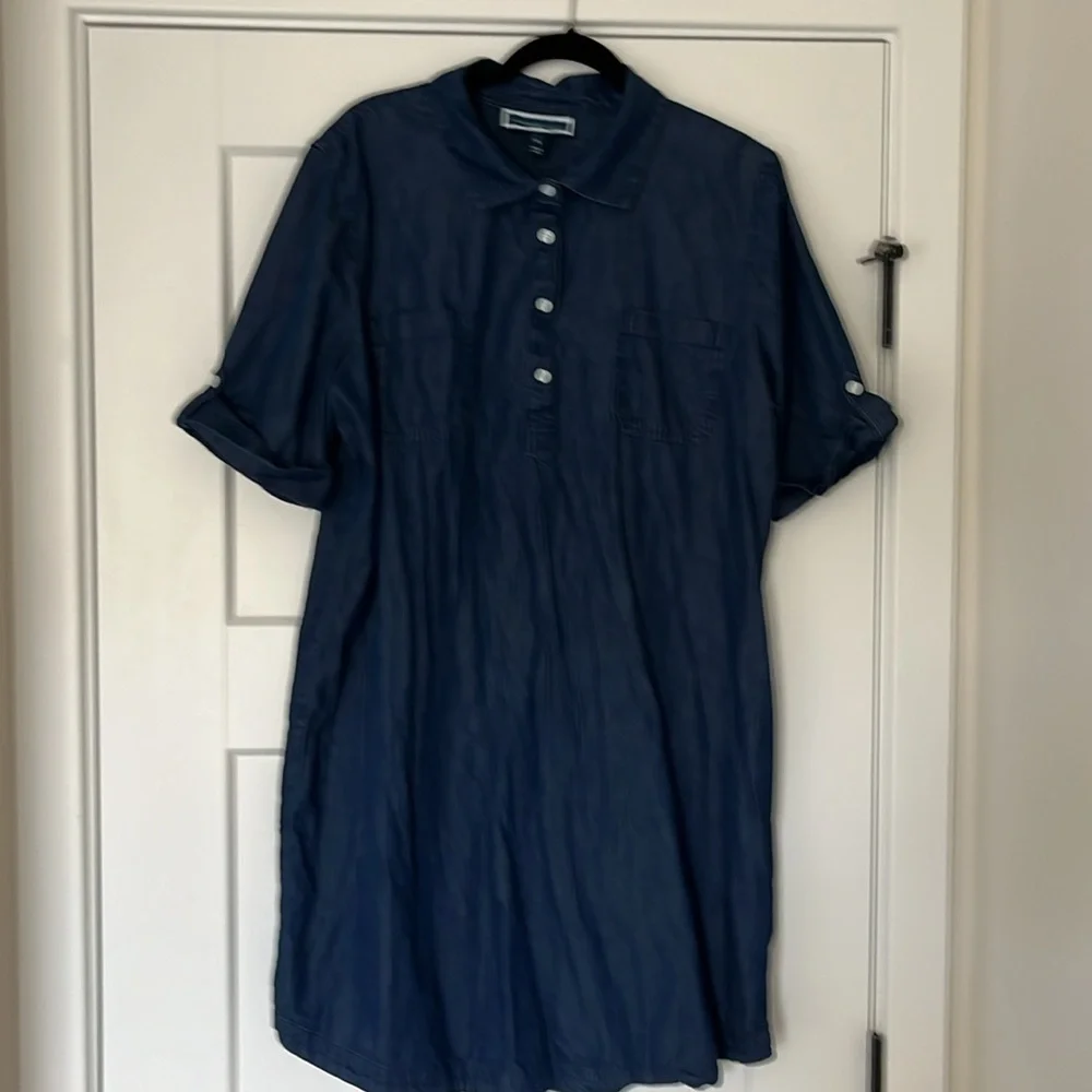KAREN SCOTT Navy Blue Jeans Women Dress Size XL